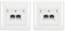 2 x Rutenbeck UAE - Cat. 6A iso Universal-Anschlussdose/Datendose/Netzwerkdose LAN mit Unterputz-Abdeckung reinweiß 136112070, 2-fach RJ45, 10 Gbit/s, geschirmt