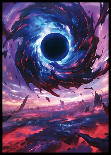 MTG Card Sleeves - Black Hole Damnation - Ultra Clear Front & Matte Finish Back, 100 Count Standard Size Matte Art Sleeve for Magic The Gathering