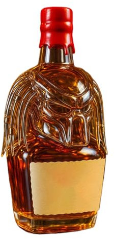 Krmoau Whiskey Bottle - For Spirits 30cl Decanter - Airtight Seal 3D Design Empty Vessel for Wine Drinks Home Cellar Commercial Presentation