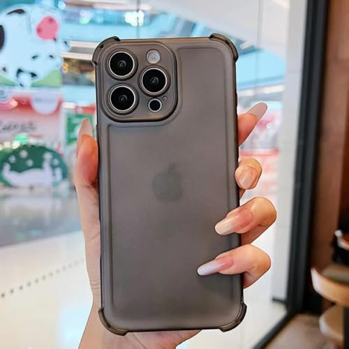ORBANA Case For iPhone 12 Pro Matte Shockproof Transparent Camera Protection Ultra Thin Cover(For iPhone 12 Pro/Black)