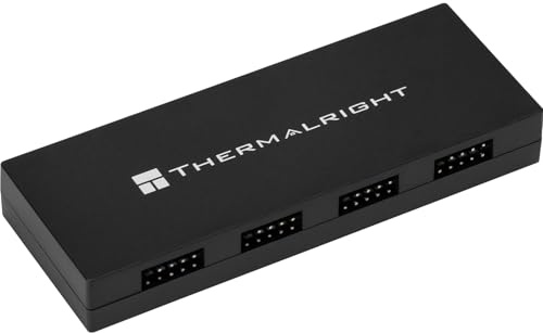 Thermalright Interal USB 2.0 Hub X5, SATA Powered, Magnetic Mount, 9-Pin USB Expansion for PC Motherboard (Black)