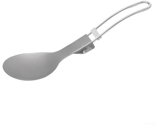 Leichter faltbarer Pure Ti-Löffel mit stabilem Scharnier für Camping, Wandern, Reisen, Picknick, rostbeständiges Geschirr