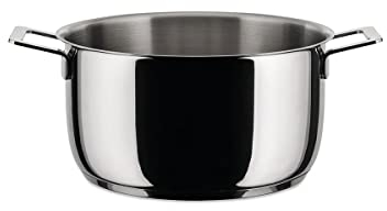 Alessi Ajm101/20 Pots&Pans Casseruola A Due Manici, In Acciaio Inossidabile 18/10 Lucido, 320 Cl, Argento