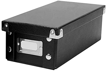 Snap-N-Store Index Card Holder Storage Box - Collapsible Organizer Box fits 1100 Flash Cards - Business, Recipe, or Note Card - 4 x 6, 1 Pack, Black