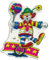 PARTY DISCOUNT Wand-Deko Clown mit Einrad, Höhe ca. 40 cm