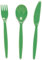 Harfield Polycarbonate Plastic Cutlery Set Emerald Green 20cm (x4 Sets)
