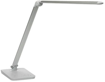 Safco Products 1001SL Vamp LED Modern ABS Desk Lamp with USB Port and Dimmer Switch, Silver