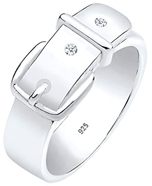 Elli DIAMONDS Ring Damen Gürtel Symbol Diamant (0.03 ct.) in 925 Sterling Silber
