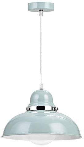 Premier Housewares E27 Edison Screw 40 W Vermont Pendant Light, 110 x 30 x 30 cm - Shutter Blue