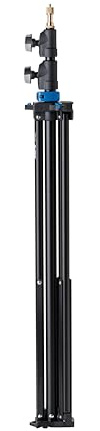 Kupo Midi Click Light Stand, Interlocking Aluminum Stand with Air Cushion, Maximum Height 8', Folds to 27.9',Portable Design for Studio and Location, Silver (KS041711)