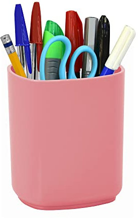 Acrimet Portapenne Jumbo, Bicchierino, Organizer da Scrivania Extra-Large per Studenti, Artisti e Professionisti (Plastica) (Rosa)