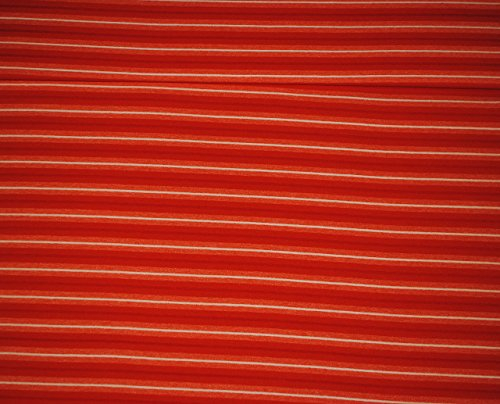 alles-meine.de GmbH 0,25 m * 1,4 m - Stoff - Jersey/Baumwolljersey - Streifen - orange weiß - z.B. für Shirts u.v.m. Stoffe Meterware - Kleiderstoff/Dekostoff - Gemustert/g..