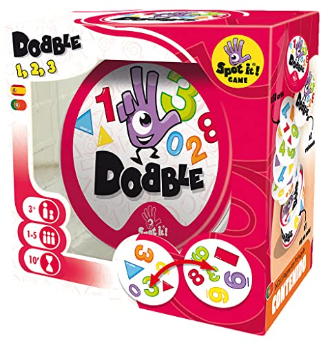 Dobble – Formen und Zahlen (Asmodee DOBCF01ES), Spanisch und Portugiesisch - Spanische Sprache