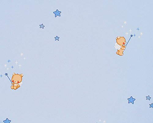 DansLemur Kinderpapier mit Bären und Sternen, Blau