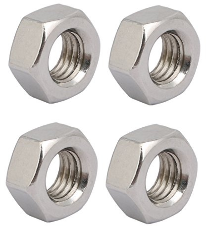 Sourcingmap – ® 4pcs M12 x 1,75 mm de paso de rosca métrica 201 acero inoxidable mano izquierda tuercas hexagonales