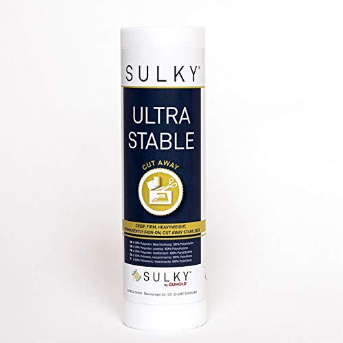 Sulky Ultra Stable permanent klebendes Vlies zum Aufbügeln und Abschneiden (weiß, 25 x 500 cm)