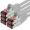 freiwerk Network cable Cat.6 10m gray - 5 x Ethernet cable Lankabel Cat6 Lan network cable Sftp Pimf patch cable 1000 Mbit s
