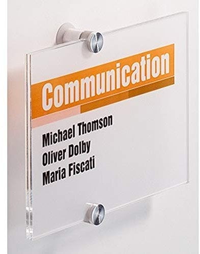 Durable Türschild Crystal Sign, 210 x 148 mm, mit bedruckbarer Folieneinlage, transparent, 482319