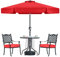 MasterCanopy Valance – Parasol de terrasse pour table d'extérieur (2,3 m, rouge)