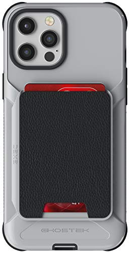 Ghostek Exec Magnetic Wallet Compatible with iPhone 12 Pro Max Case with Card Holder Easy Slide-Out for Wireless Charging Built-in Magnet is Great for Car Mounts 2020 iPhone12 Pro Max (6.7) (Gray)