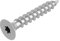 Vis pour panneaux de particules SECCARO 4 x 25 mm, acier galvanisé, vis à bois à filetage total, TX/douille hexalobulaire, 250 pièces