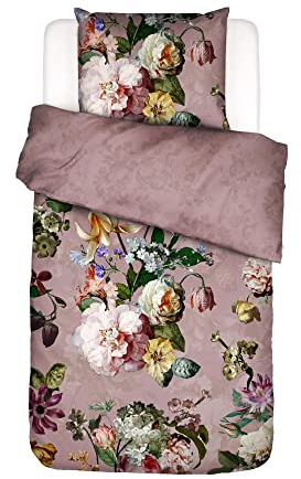 ESSENZA Bettwäsche Fleur Woodrose, 155x220 + 1x 80x80 cm - 100% Baumwollsatin 205TC - Blumen