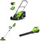 Greenworks Tondeuse à Gazon sans fil40V 35cm, Tondeuse, kit Combo souffleur Comprenant Une Batterie 2Ah et Un Chargeur