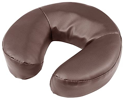 Kalolary Massage Face Cradle Cushion for Massage Tables, Universal Crescent Headrest Face Rest Neck Head Cushion Pillow for Massage Chairs Spa bed（Brown）