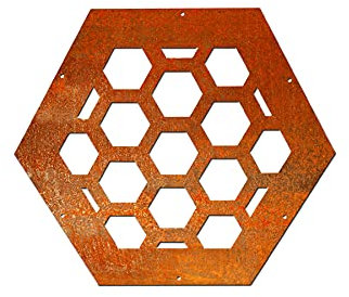 FIREND HEXAGON - Placa decorativa para leña (acero corten)