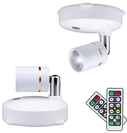NIDONE Luci spot wireless a LED Lampada a batteria a batteria lampada girevole per visualizzazione immagine 2pcs