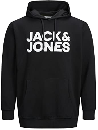 JACK & JONES Jjecorp Logo Sweat Hood Noos Ps Homme Hooded Sweatshirt, Noir, 4XL Grande taille