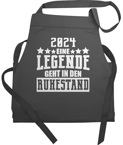 Schürze - Rentner - Erwachsene - 2025 Eine Legende geht in den Ruhestand I Geschenk Rente - 60x87 - Anthrazit - kochschürze herren retirement abschied küchenschürze für mann der