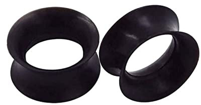 Homxi Tunnel Oreille 2 Pièces Piercing Ecarteur Silicone,Ecarteur Oreilles 12mm Cerceau Ecarteur Oreilles Set Noir