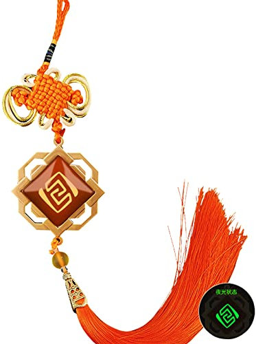 Jilijia Porte-clés Anime Game Cosplay Eye of God 7 éléments nœud chinois porte-clés pour clés, sacs, décoration de voiture