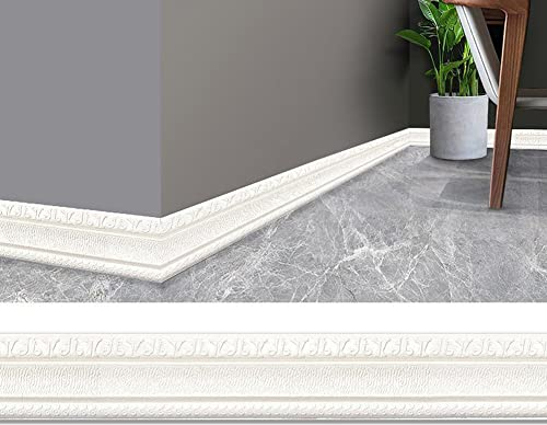 ZYWUOY Lot de 5 garnitures autocollantes en mousse de 2,3 m, pour plinthes, décoration murale, colle forte