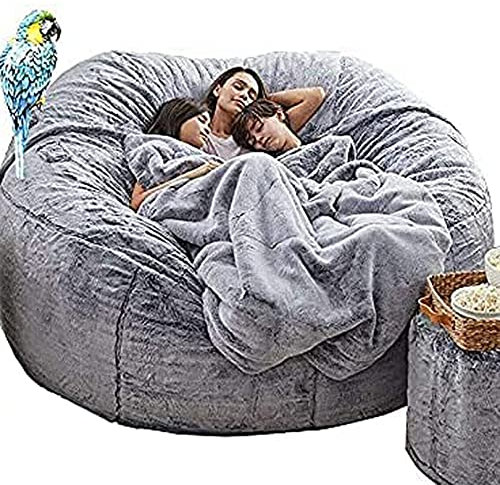 BELOF Giant Bean Bag Sofa Bed Beanbag Chair Cover Weiches Plüschmaterial Geeignet für Schlafzimmer, Wohnzimmer, Garten (ohne Füllstoff) (#3,150x75cm(6ft))