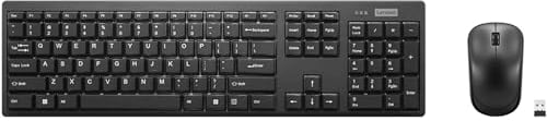 Lenovo 100 Wireless Keyboard and Mouse Combo – Cordless Set with Spill Resistant Quiet Keys – 3-Zone Keyboard - Ambidextrous Mouse – Compact Design – Wireless USB -Black
