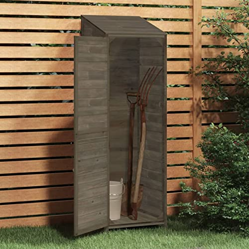 Keketa Gartenhaus Geräteschuppen aus Holz Gartenschrank Werkzeugschrank Geräteschrank Geräteschuppen für Garten Terrasse Balkon Anthrazit 55x52x174,5 cm Massivholz Tanne