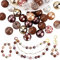 PandaHall 50 Stück 20mm Acrylperlen, Kaugummiperlen Chunk-Perlen Braune Fokalperlen Große Lose Perlen für Stift Hochzeit Weihnachten Girlande Schmuck Armband Halskette Taschenketten Herstellung