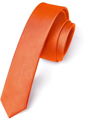 Enlision Krawatte Orange Schmal Seide Krawatten für Herren Einfarbig Schlips Herren Hochzeit Party Krawatte 4cm Formelle Elegante Business