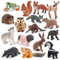 Gohytal Lot de 16 figurines d'animaux de la forêt - Jouet miniature - Hibou, hérisson, renard, écureuil, ours, singes pour gâteau sur le thème de la forêt