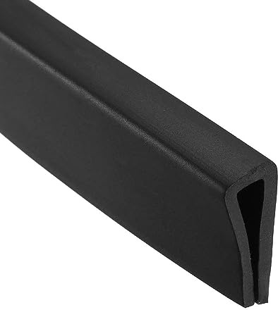 TOP-VIGOR Edge Trim U Seal, Black PVC U-Seal Channel Edge Protector Sheet Fits 2.5-3.5mm Edge 3Meter/9.84Ft Length, U Shape Rubber Channel