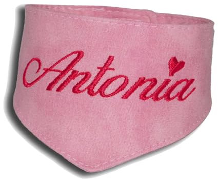 Besticktes personalisiertes Puppen-Halstuch mit Namen zum Binden oder mit Klett für Stofftiere Geschenkidee Kinder