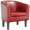 vidaXL Clubsessel, Sessel mit gepolstertem Sitz Armlehnen, Cocktailsessel mit Holzgestell, Loungesessel Relaxsessel Polstersessel, Weinrot Kunstleder