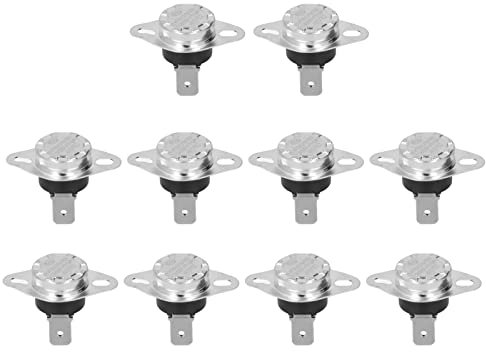 Termostato Interruttore Termico, Termostato Bimetallico Interruttore Termico da 10 Pezzi, Sensore Termico Controllo Chip Bimetallico con Reset Manuale Manuale 10a 250V(120℃)