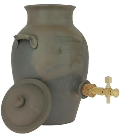 Par Faim de Normandie Vinaigrier en grès blanc 3L poterie artisanale Turgis (Marron)