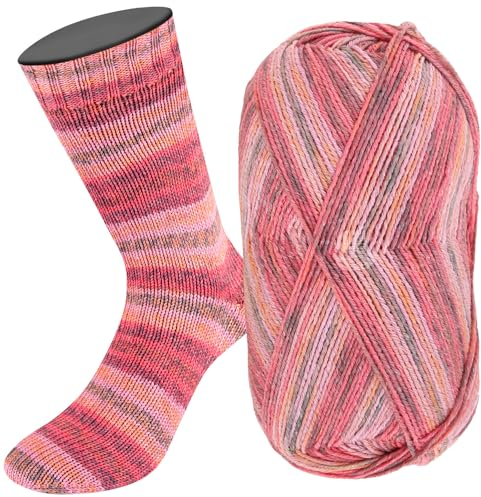 LANA GROSSA Meilenweit Cotone Vegano Isola | 4-fädiger Baumwoll-Sockenklassiker, waschmaschinenfest | Handstrickgarn aus 76% Baumwolle, 14% Polyamid & 10% Polyester | 100g Wolle | 420m Garn
