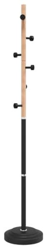 vidaXL Porte-manteau, Porte-vêtements sur Pied, Cintre avec Patère, Portant à Vêtements Couloir Salon Chambre, Moderne, Noir 177 cm Fer Enduit de Poudre
