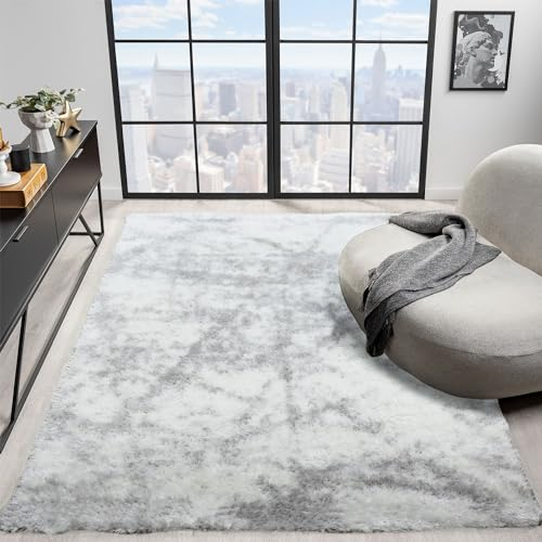 VIMODA Hochflor Langflor Teppich Modern Wohnzimmer Schlafzimmer Ultra Weich Muster, Farbe:Patch-2, Maße:200x290 cm