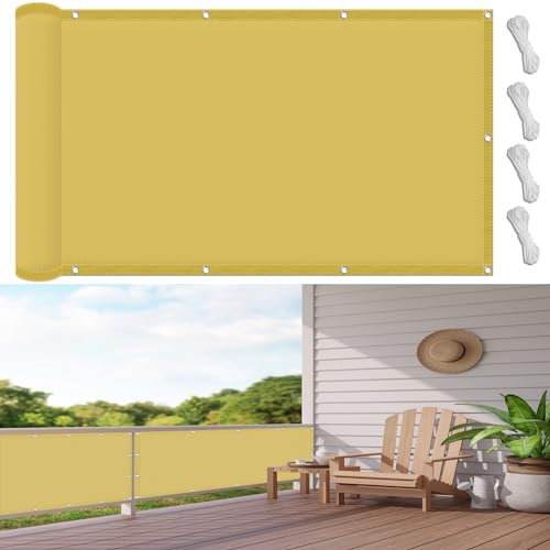 Voile d'ombrage Rectangulaire 1.2 x 5 m Protection Solaire, Résistant à La Pluie, Anti UV Toile Ombrage Exterieur Voile de Parasol pour Extérieur, Jardin, Terrasse, Couleur Crème